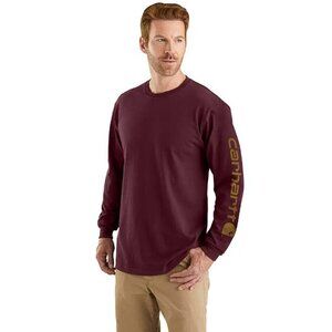 CARHARTT Men's Dearborn Loose LS Logo T-Shirt Size XL In Port